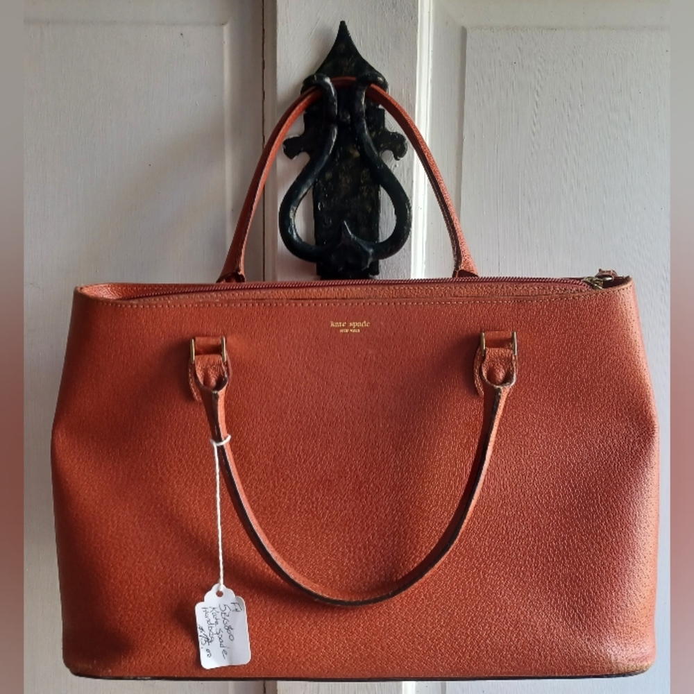 Kate Spade Pebbled Leather Rusty Orange Tote